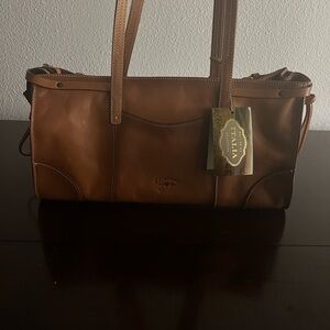 Genuine Leather Brown Handbag